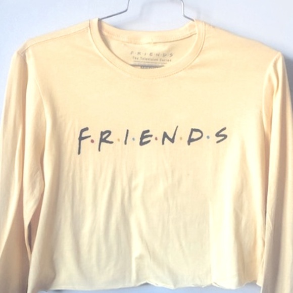 Friends Yellow Oversized Long Sleeve Boyfriend Tee Size Medium - Picture 3 of 9